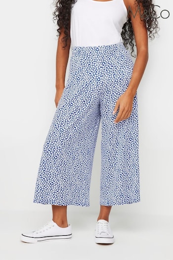 M&Co Blue Petite Printed Polazzo Trousers (E75727) | £29