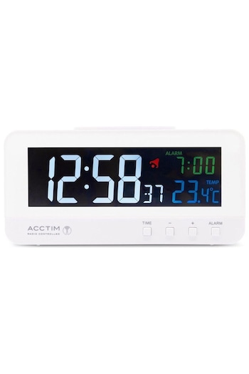 Acctim Clocks White Rialto RC Multi Colour LED Alarm Clock (E75820) | £53