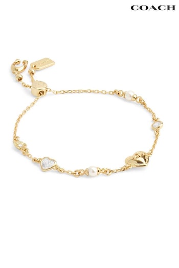 COACH Gold Tone Signature Horse & Carriage Slider Bracelet (E75858) | £95