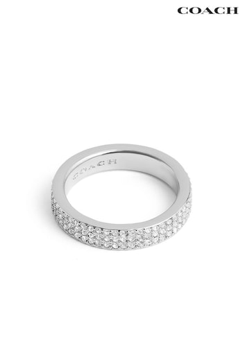 COACH Silver Tone Pavé Band Ring (E75870) | £95