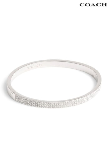 COACH Silver Tone Pavé Bangle Bracelet (E75874) | £125