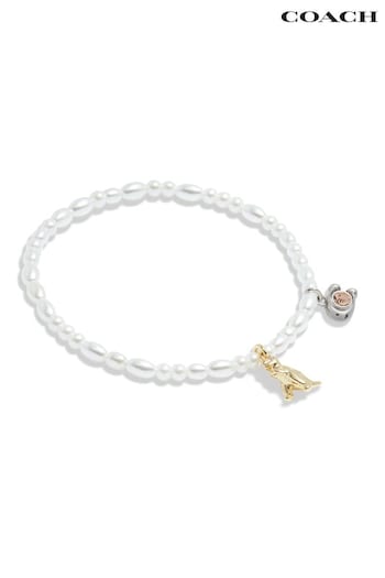 COACH Gold Tone Rexy Pearl Bracelet (E75892) | £75