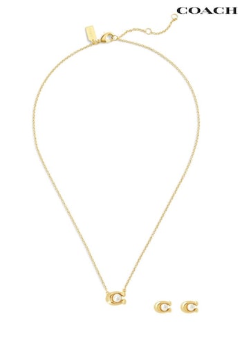 COACH Gold Tone Signature Pearl jewellery Set (E75907) | £125