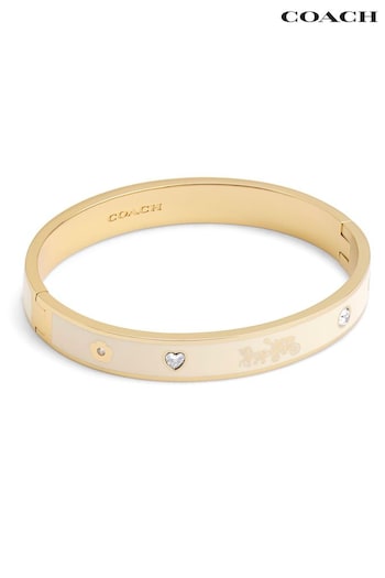 COACH Gold Tone Signature Horse & Carriage Bangle Bracelet (E75910) | £125