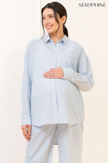 Seraphine Fine Stripe Full Length Cotton Pyjama Set (E75939) | £75