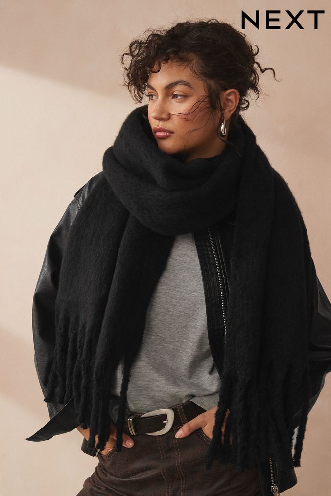 Buy Women s Scarves Black Knitted Accessories Online Next UK