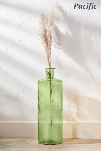 Pacific Forest Green Recycled Glass Bottle Tall Vase (E75989) | £100