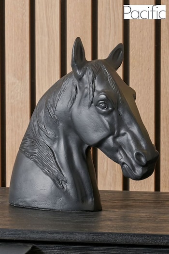 Pacific Black Metal Horse Head Ornament (E76107) | £75