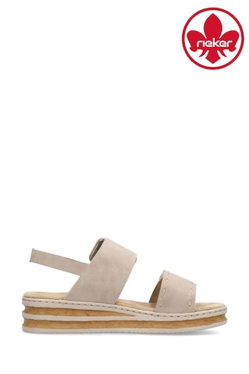 Rieker Womens White Bur-Fastener sandals lia (E76415) | £62
