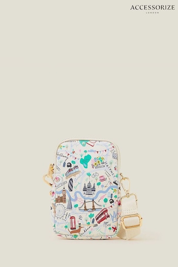 Accessorize White London Print Phone Bag (E76537) | £18