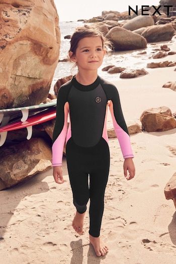 Black 3mm Long Sleeve Neoprene Wetsuit (1-16yrs) (E76833) | £38 - £44