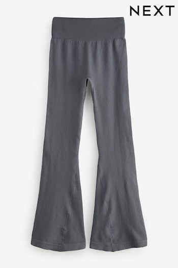 Slate Grey Ribbed Kickflare Trousers (E76834) | £22