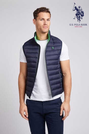 U.S. Polo Assn. Blue Mens Life Bound Quilted Gilet (E76847) | £90