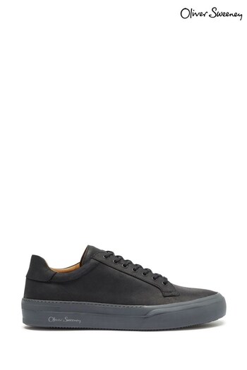 Oliver Sweeney Waxed Calf Leather Cupsole Black Trainers (E77198) | £229