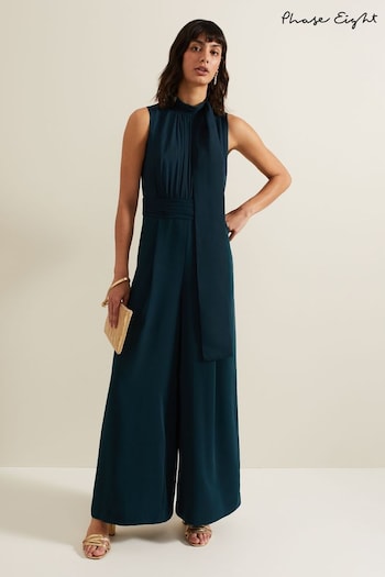 Phase Eight Green Neesa Wide Leg Jumpsuit (E77226) | £199