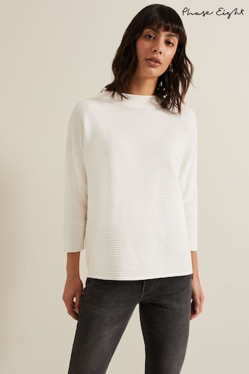 Phase Eight Cream Elise Ripple Jumper (E77242) | £59