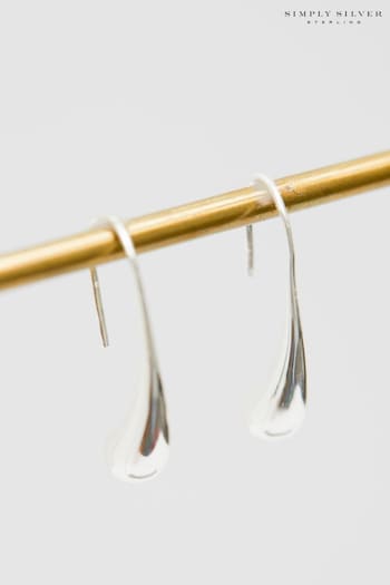 Simply Silver Silver Tone Sterling 925 Polished Fluid Drop Earrings (E77627) | £40