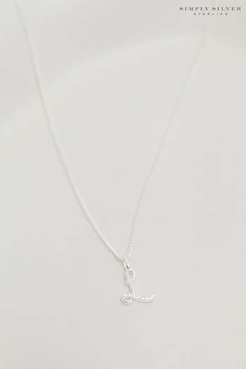 Simply Silver Silver Tone Sterling 925 Polished and Cubic Zirconia Initial Pendant (E77656) | £25