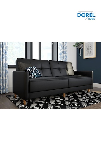 Dorel Home Black Andora Linen Sprung Sofa Bed (E78001) | £625