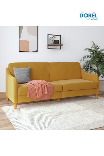 Dorel Home Mustard Jasper Linen Sprung Sofa Bed (E78018) | £555