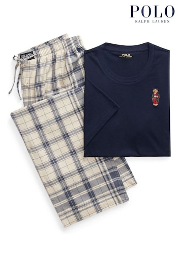 Polo Ralph Lauren Blue Cotton Sleep Pyjamas Set (E78032) | £115