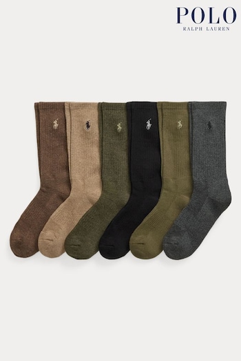 Polo Ralph Lauren BCI Comed Cotton Performance Brown Socks (E78070) | £45