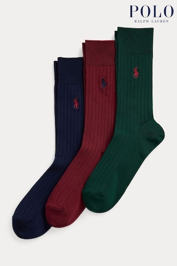 Matching Family Nightwear Blue Egyptian Cotton Socks 3 Pack (E78084) | £35