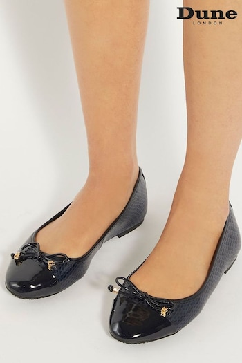 Dune London Blue Hallo Charm Trim Ballet Flats (E78093) | £65