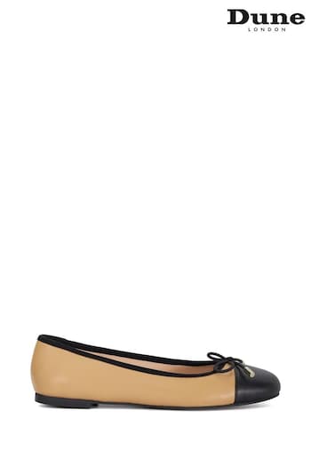 Dune London Brown Highest Flexible Sole Contrast Ballerina Flats (E78095) | £75