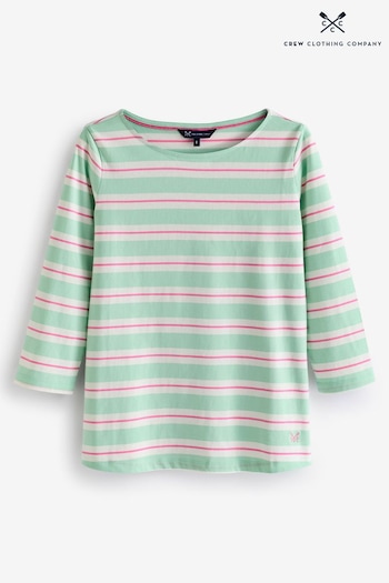 Crew Clothing Company Green Essential Breton Stripe Top (E78185) | £29