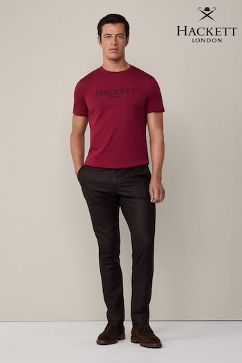 Hackett Men Red London 100% Cotton T-Shirt (E78302) | £70