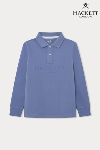 Hackett London Older Boys Blue 100% Cotton Polo Shirt (E78318) | £65