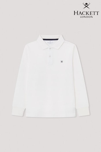 Hackett Older Boys London 100% Cotton White Polo Shirt (E78364) | £55