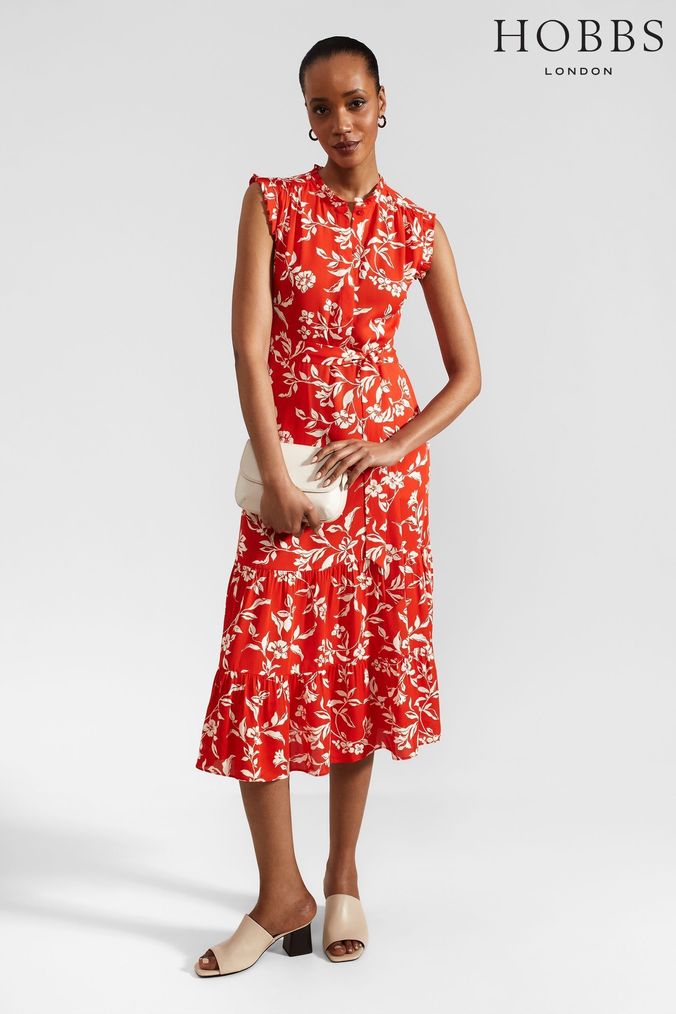 Buy Women s Red Hobbs Evans Midi Holiday Sleeveless Dresses Online ArvindShops