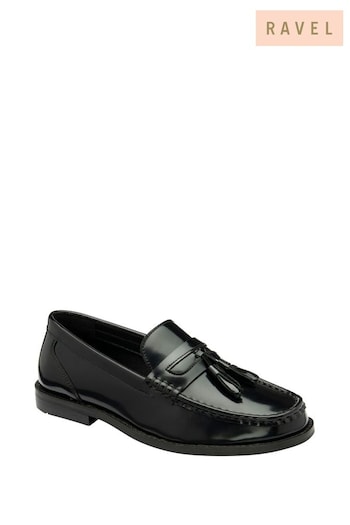 Ravel Black Leather Loafers (E78453) | £75