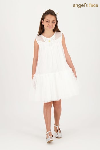 Angels Face Caria Sleeveless Butterfly Snowdrop White Dress (E78583) | £75 - £80