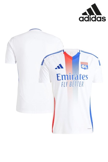 adidas fashion White 2024-25 Olympique Lyon Home Shirt (E78610) | £80