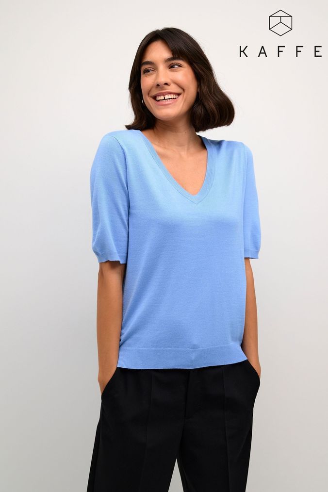 Short sleeve v neck jumper top