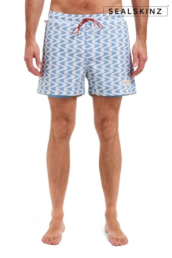 Sealskinz Blue Ripple Print Swim Shorts (E79376) | £65