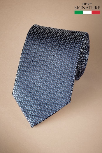 Blue/Orange Signature Made In Italy Geometric Design Tie (E79398) | £35