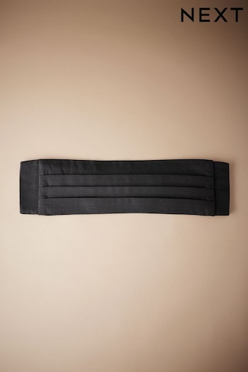 Black Signature Made In Italy Textured Silk Cummerbund (E79407) | £56