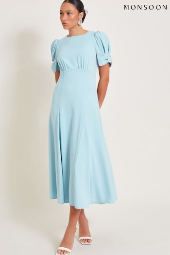 Monsoon Blue Belle Bow Dress (E79430) | £130