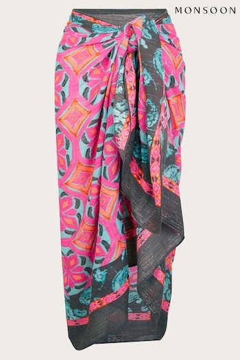 Monsoon Pink Tile Print Sarong (E79457) | £25