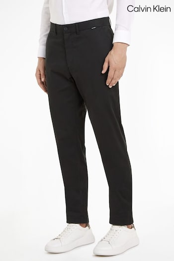Calvin Klein Black Slim Modern Twill Trousers (E79501) | £100