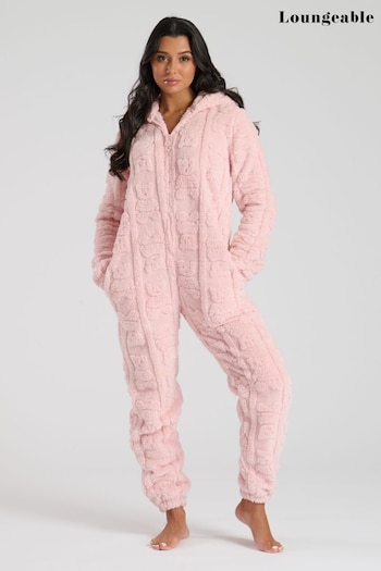 Loungeable Pink Teddy Cut Sherpa All-In-One (E79695) | £34