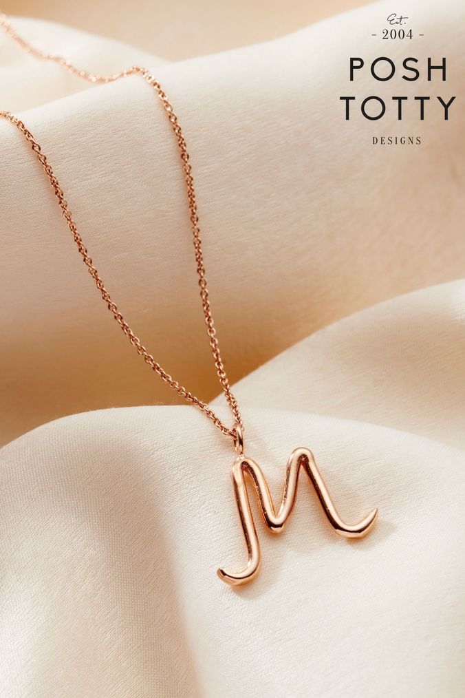 Large initial necklace designer online