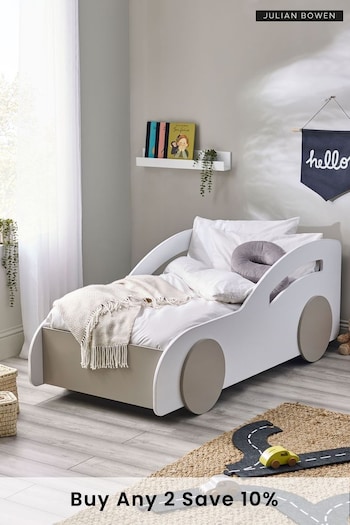 Julian Bowen White and Taupe Atlantis Car Bed (E79829) | £290