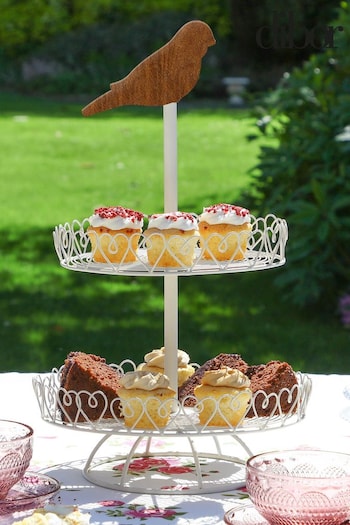 Two Tier Bird Cake Stand by Dibor (E80054) | £25