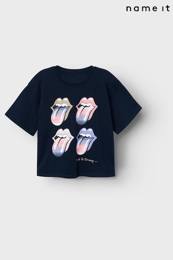 Name It Blue Girls Rolling Stones Band T-Shirt (E80149) | £19