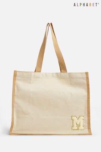 Personalised Small Letter Monogrammed Beach Bag by Alphabet (E80545) | £15
